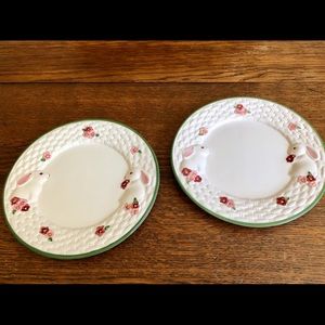 Pair of TWO Avon Bunny Collection plates